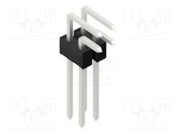 Connector: pin strips; pin header; male; PIN: 4; 2.54mm; THT; 2x2