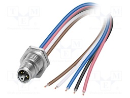 Connector: M12; socket; PIN: 5; male; 63V; straight; IP65; cables