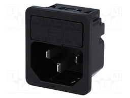 Connector: AC supply; socket; male; 10A; 250VAC; IEC 60320