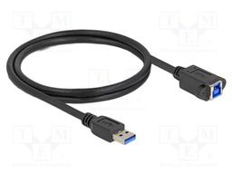 Cable; USB A plug,USB B socket; 1m; black; 26AWG,27AWG; 5Gbps