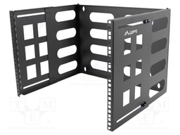 Wall mounting element; 8U; black; Standard: 19"