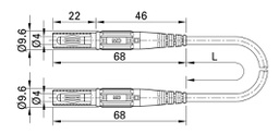 Test lead; 19A; banana plug 4mm x2; insulated; Urated: 1kV; Len: 2m