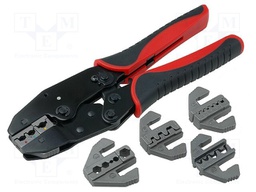 The set contains: crimp tool,five interchangeable jaws; 220mm