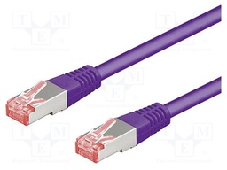 Patch cord; S/FTP; 6a; stranded; Cu; LSZH; violet; 5m; halogen free