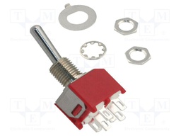 Switch: toggle; Pos: 3; DP3T; ON-OFF-ON; 1A/250VAC; 3A/28VDC; 200