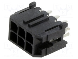 MicroFit 3.0 V PTH Hdr /Clip DR Tin 6Ckt