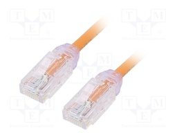 Patch cord; TX6A-28™,U/UTP; 6a; solid; Cu; LSZH; orange; Len: 1m