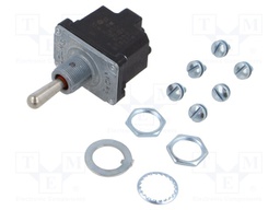 Switch: toggle; Pos: 3; DP3T; (ON)-OFF-ON; 6A/230VAC; 10A/28VDC