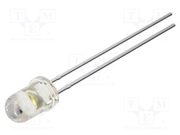LED; white; 5mm; 30000mcd; 30°; Front: convex; 2.9VDC; No.of term: 2
