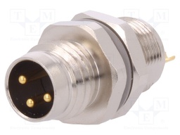 Connector: M8; male; PIN: 3; for panel mounting,rear side nut