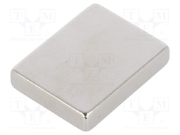 Magnet: permanent; neodymium; H: 5mm; 51N; W: 20.3mm; L: 26mm