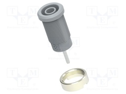 Connector: 4mm banana; socket; grey; nickel plated; insulated