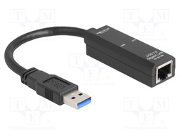 USB to Ethernet adapter; RJ45 socket,USB A plug; black