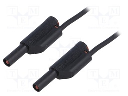 Test lead; PVC; 0.5m; black; 16A; Cond.cross sec: 1mm2