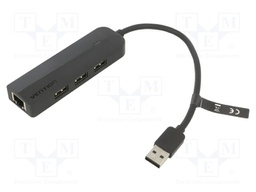 Hub USB; USB 2.0; black; Number of ports: 5; 0.15m; Enclos.mat: ABS
