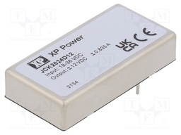 Converter: DC/DC; 20W; Uout: 12VDC; Uout2: -12VDC; OUT: 2