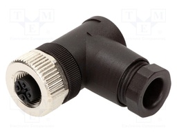 Plug; PIN: 4; Connector: M12; female; 4A; screw terminal; for cable
