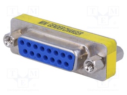 Transition: adapter; both sides,D-Sub 15pin female
