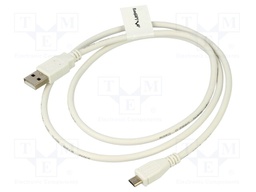 Cable; USB 2.0; USB A plug,USB B micro plug; gold-plated; 1m
