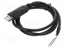 Cable; USB 2.0; wires,USB A plug; 1m; black; Cu; Interface: RS485