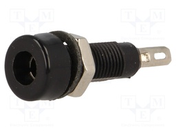Socket; 4mm banana; 10A; 60VDC; black; nickel plated; insulated