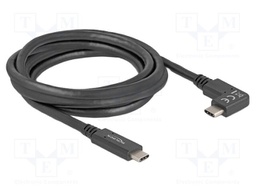 Cable; USB C plug,USB C plug 90° left/right; 2m; black; 10Gbps