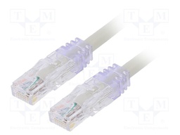 Patch cord; TX6A™ 10Gig,U/UTP; 6a; solid; Cu; PVC; grey; Len: 3m