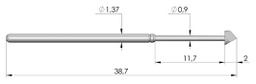 Test needle; Operational spring compression: 9.3mm; 5A; Ø: 2.5mm