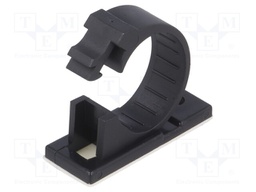 Screw down self-adhesive holder; 17mm; polyamide; black; UL94V-2