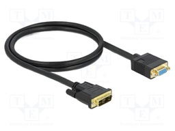 Cable; DVI-A (12+5) plug,VGA female; single link; Len: 1m; black