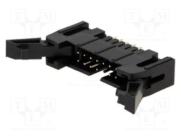 Socket; IDC; male; PIN: 14; straight; with ejector; THT; gold-plated