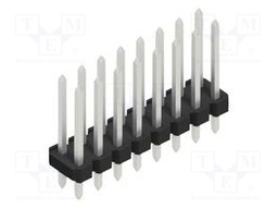 Connector: pin strips; pin header; male; PIN: 16; 2.54mm; THT; 2x8