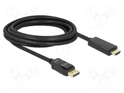 Cable; DisplayPort plug,HDMI plug; Len: 3m; black; 28AWG; Core: Cu