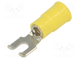 Fork terminal; M3,5; Ø: 3.66mm; crimped; for cable; insulated