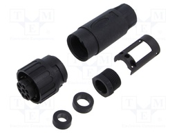 Connector: circular; plug; PIN: 9; male; w/o contacts; Series: C16-3