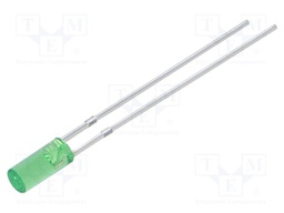 LED; 3mm; green; 750÷1120mcd; 110°; Front: flat; 2.9÷3.4VDC; 102mW