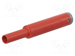 Connector: 4mm banana; socket; 32A; 1kV; red; nickel plated; 3.9mm