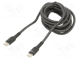 Cable; USB 2.0; USB C Power Delivery,both sides; 2m; black; 60W