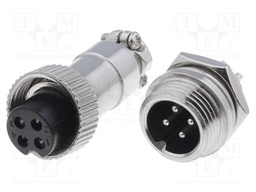 Socket,plug; microphone MINI; male,female; PIN: 4; MINI; soldering