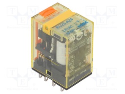 Relay: electromagnetic; DPDT; Ucoil: 24VAC; 10A/250VAC; 10A/30VDC
