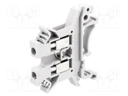 Splice terminal: rail; 0.2÷2.5mm2; ways: 1; terminals: 2; grey; 800V