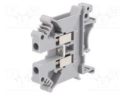Splice terminal: rail; 0.2÷4mm2; ways: 1; terminals: 2; grey; 800V