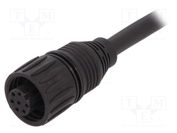 Connector: circular; plug; PIN: 7; female; cables; IP65,IP67; 10A