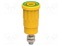 Connector: 4mm banana; socket; 36A; yellow-green; nickel plated