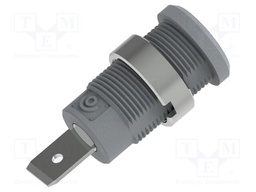 Connector: 4mm banana; socket; 36A; grey; nickel plated; insulated