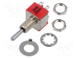 Switch: toggle; Pos: 3; DP3T; ON-OFF-(ON); 2A/250VAC; 5A/28VDC