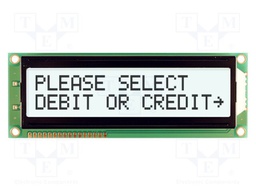 Display: LCD; FSTN Positive; 16x2; grey; 122x44mm; LED; 1x16; 5V
