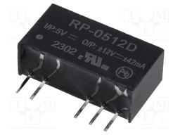 Converter: DC/DC; 1W; Uin: 4.5÷5.5V; Uout: 12VDC; Uout2: -12VDC; SIP7