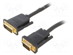 Cable; D-Sub 15pin HD plug,DVI-D (24+1) plug; black; 1m