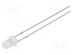 LED; 3mm; white cold; 1120÷1560mcd; 30°; Front: convex